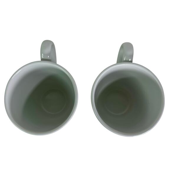 Pottery Barn Set Of 2 Ceramic Butterfly 16 Oz Coffee Mugs White Whimsical - Picture 5 of 9